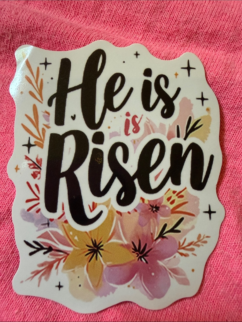 He is Risen Floral Christian Sticker - Picture 1 of 4